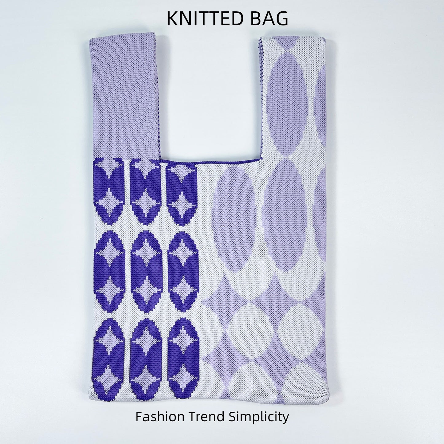 Women's Flower Knitted Large Capacity Totes Wrist Handbags