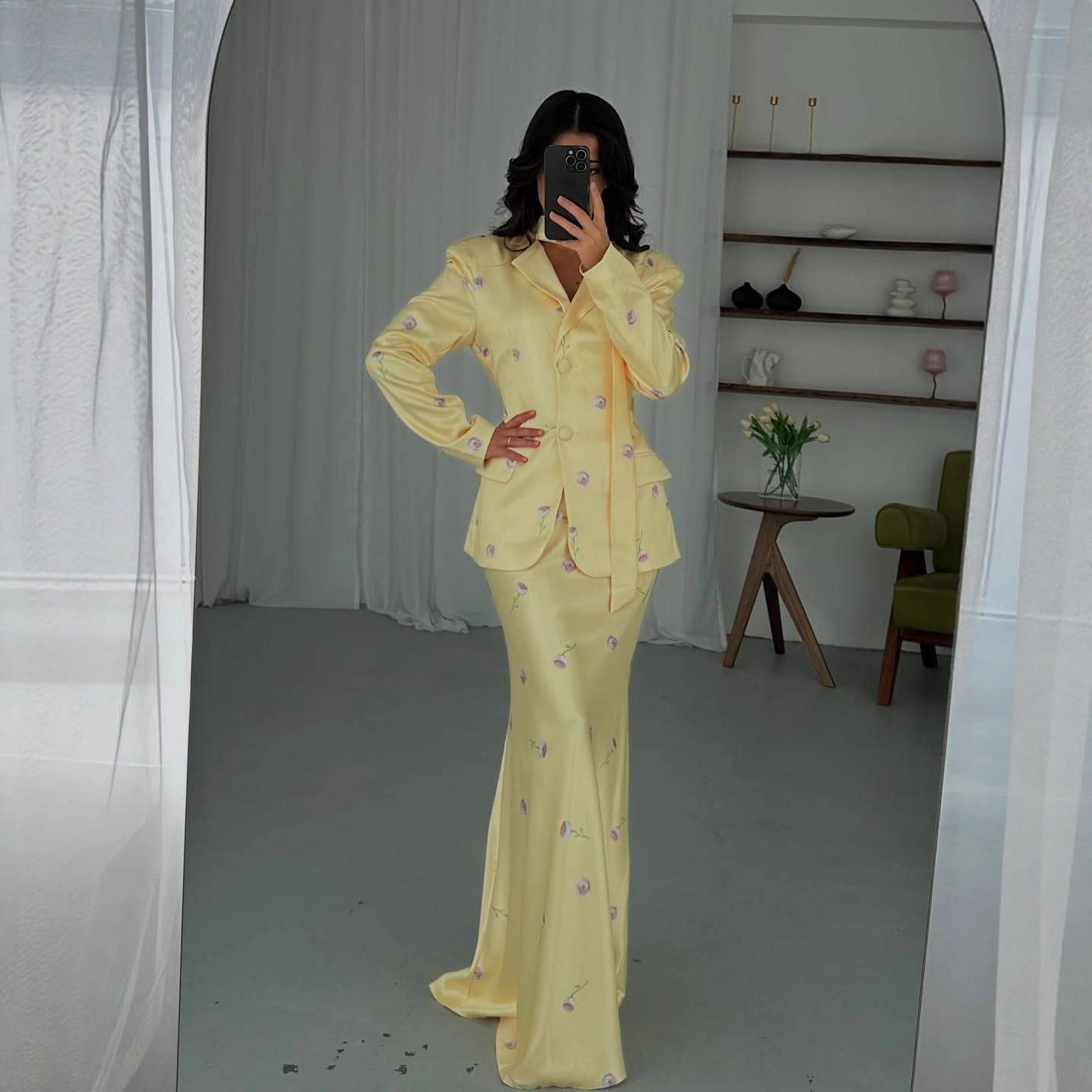 Slim Fit Fashion Temperament Pure Color Suits