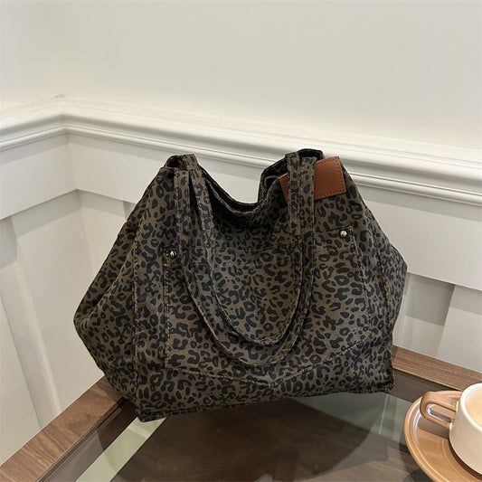 Fashion Vintage Leopard Print Winter Personalized Shoulder Bags