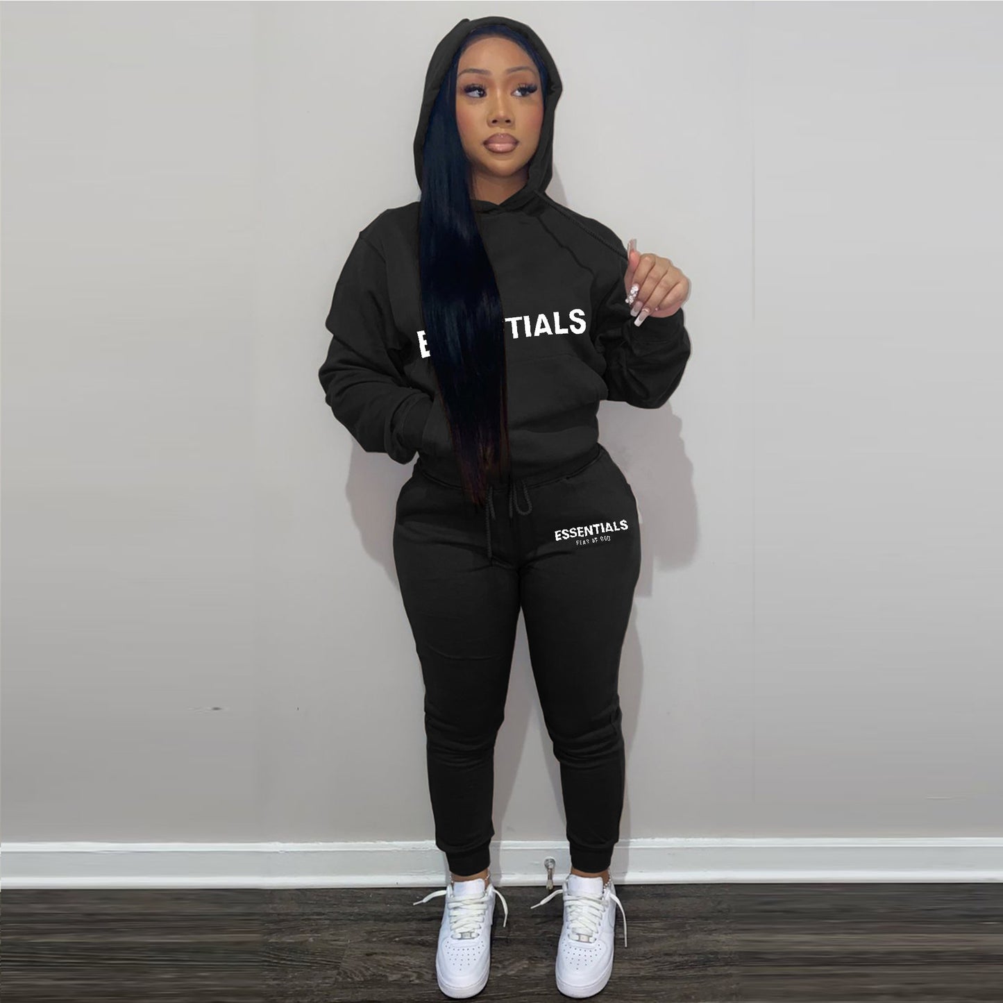 Women's Fashion Chest Casual Hooded Set Suits