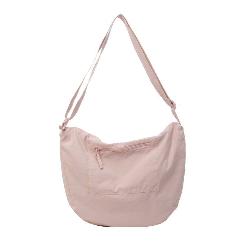 Women's Waterproof Nylon Cloth Solid Color Big Crossbody Bags