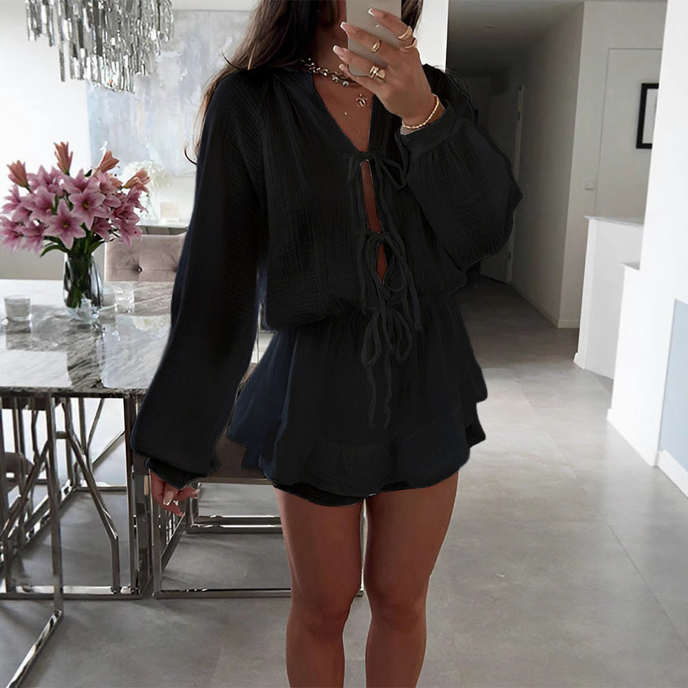 Women's Lantern Sleeve High Waist Ralph Large Dress