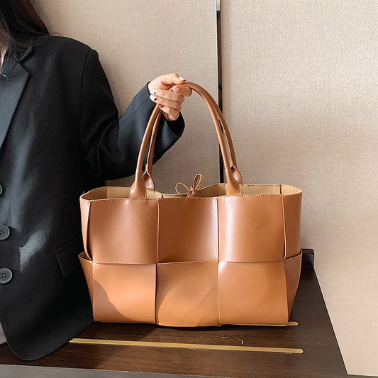 Women's Big Korean Texture Large Capacity Woven Bags