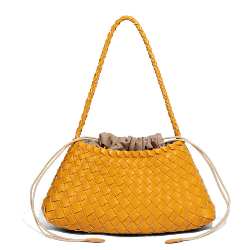 Women's Light Luxury Woven Underarm Portable Vegetable Bags