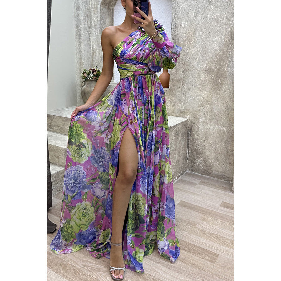 Party Casual Slit Dress Loose Multicolor Dresses