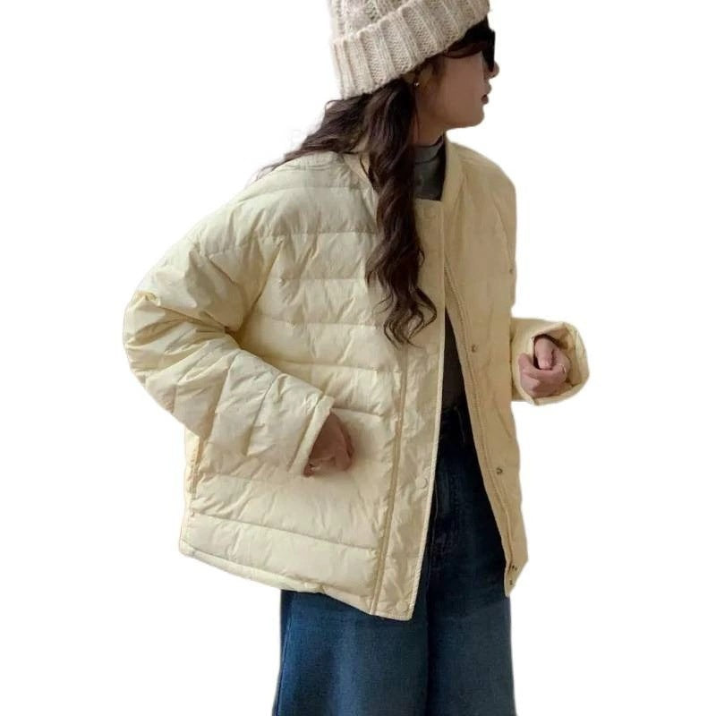 Women's Lightweight Stand-up Collar Korean Rib Cotton Coats