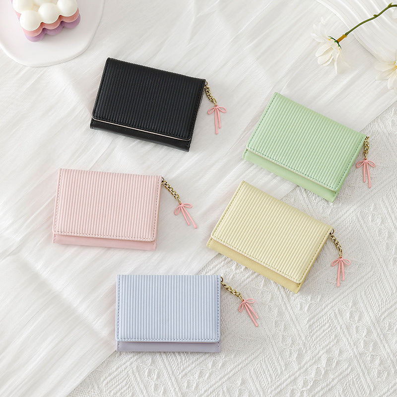 Women's Fresh Three Fold Cute Leather Integrated Ladies Wallets