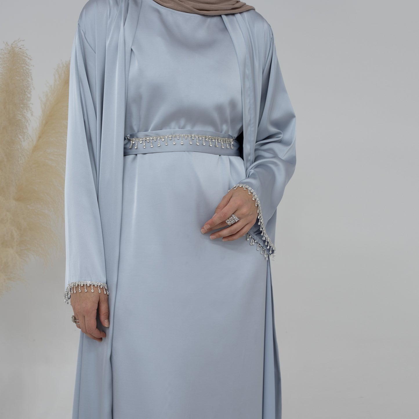 Solid Color Beading Dress Crystal Chain Dresses