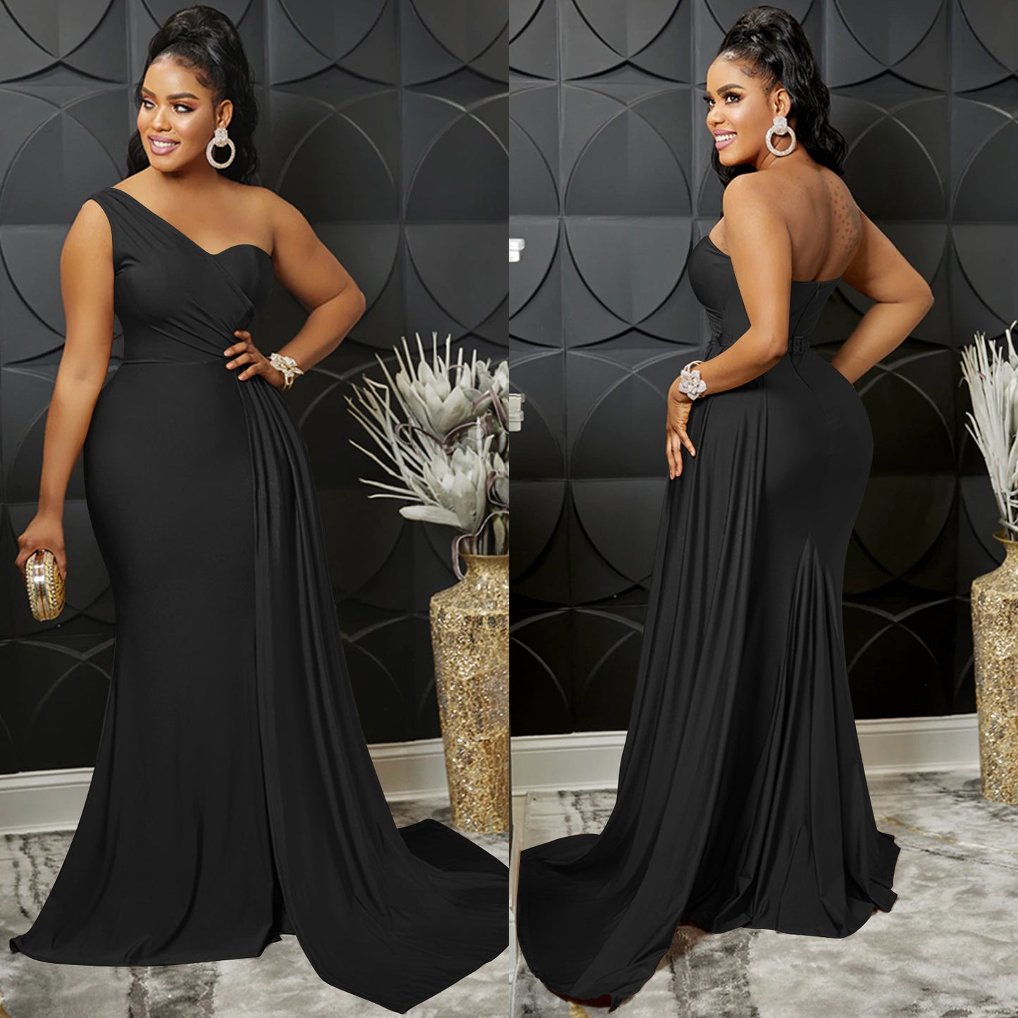 Women's Fashion Solid Color Party Tight Sleeve Dresses