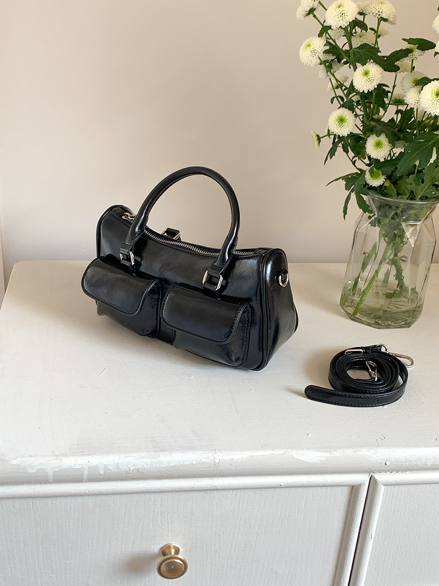 Women's Hand Carrying Leather Texture Simple Korean Handbags