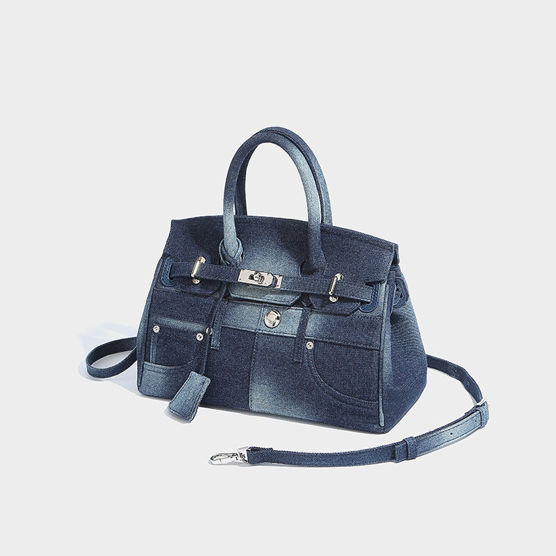 Women's Denim Kelly High-grade Fashion Large Capacity Handbags