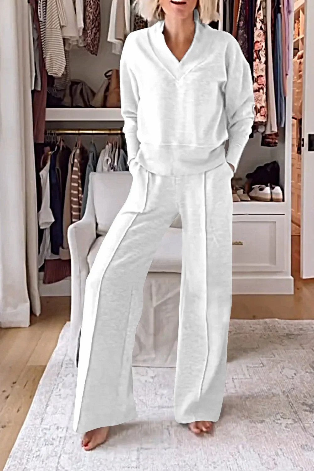 Autumn Casual Long Sleeve Loose Wide Suits