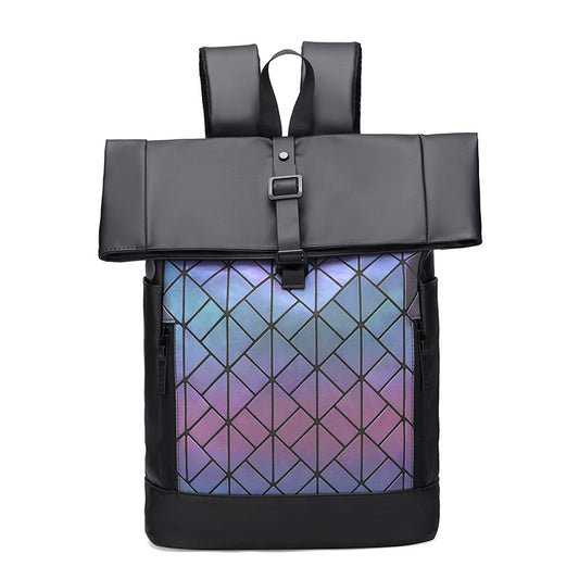 Men's Fashion Geometric Rhombus Large Capacity Commuter Backpacks