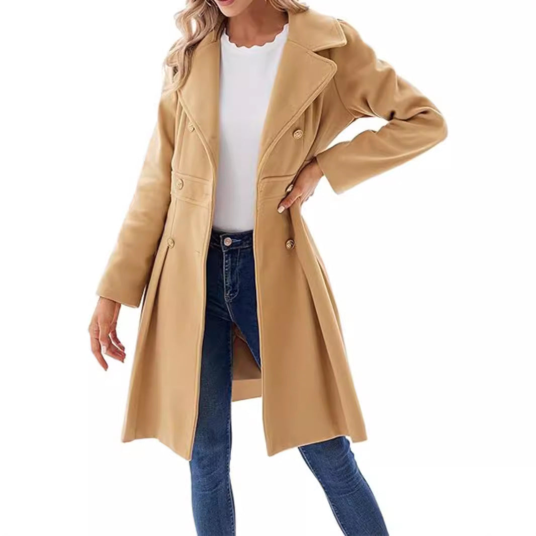 Women's Selected Trench Lapel Double Overcoat With Coats