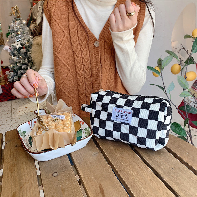 Women's Corduroy Retro Portable Wash Supplies Storage Handbags