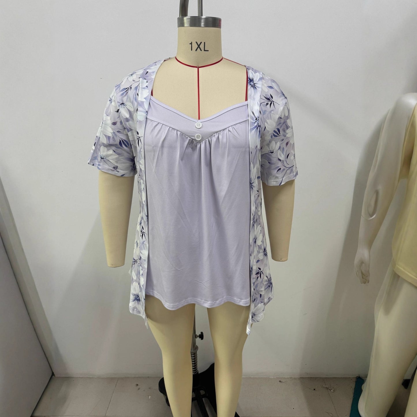Women's Fake Two Pieces Sleeve Printed Fashion Women's T-shirt