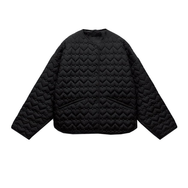 Women's Autumn Casual Heart-shaped Silk Line Cotton Coats