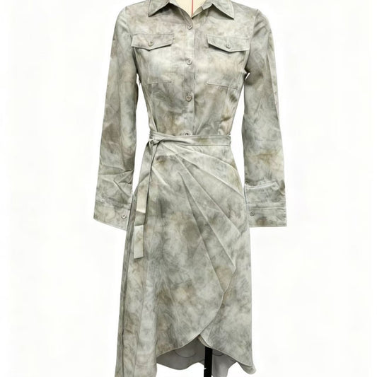 Printing Dyeing Long Sleeve Retro Light National Dresses
