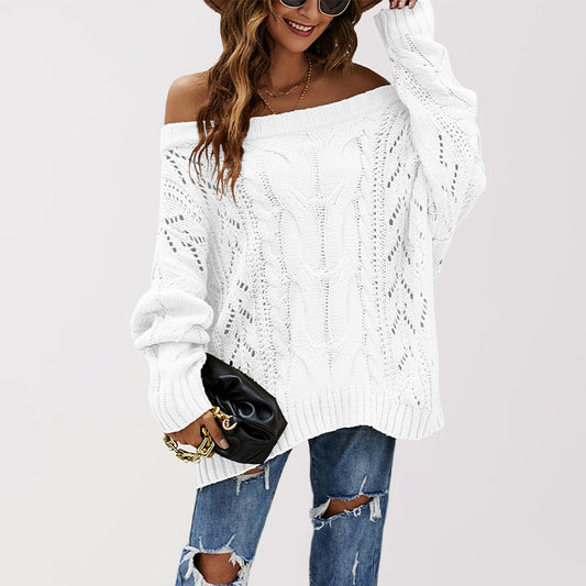 Women's Large Loose Solid Color Pullover Sweaters