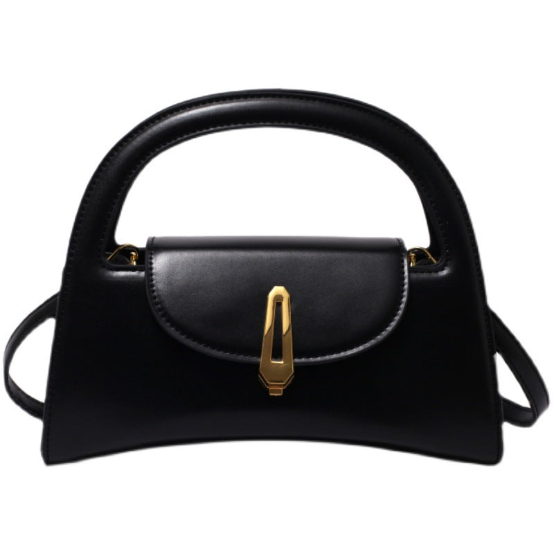 Women's High-grade Design Black Hand French Retro Handbags