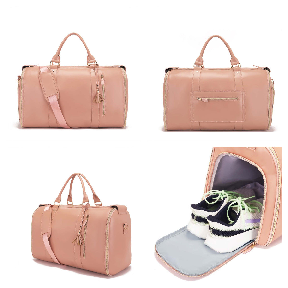 Women's Convenient Carry-on Garment Large Leather Canvas Travel Bags