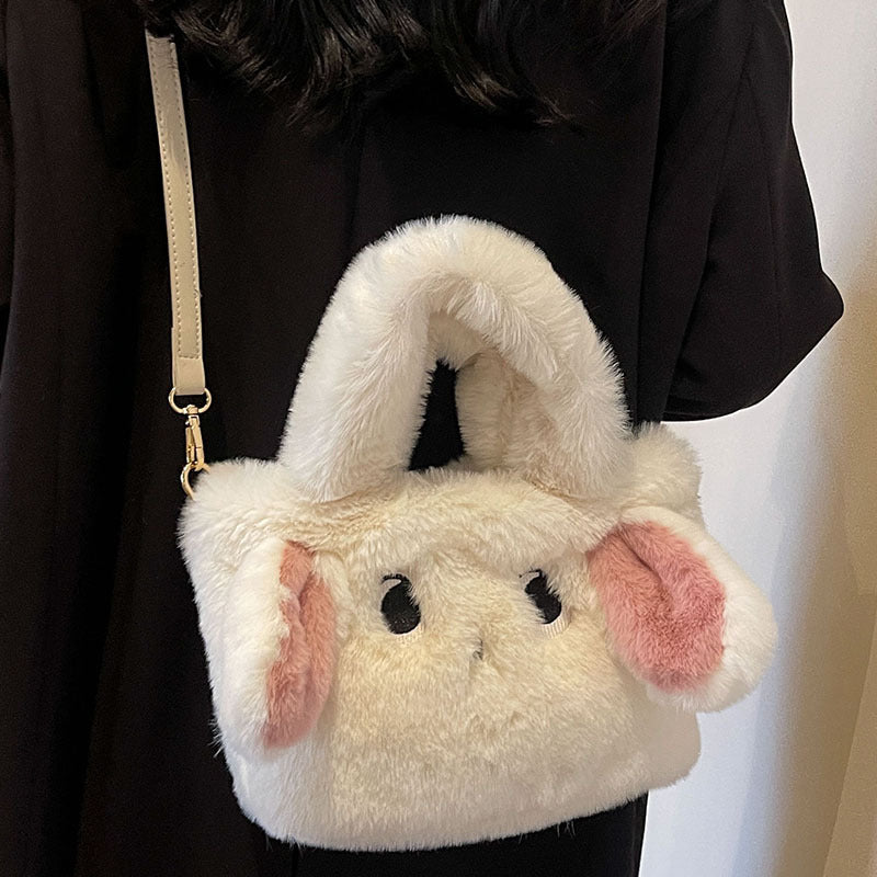 Women's Plush Rabbit Cartoon Young Cute Ears Crossbody Bags