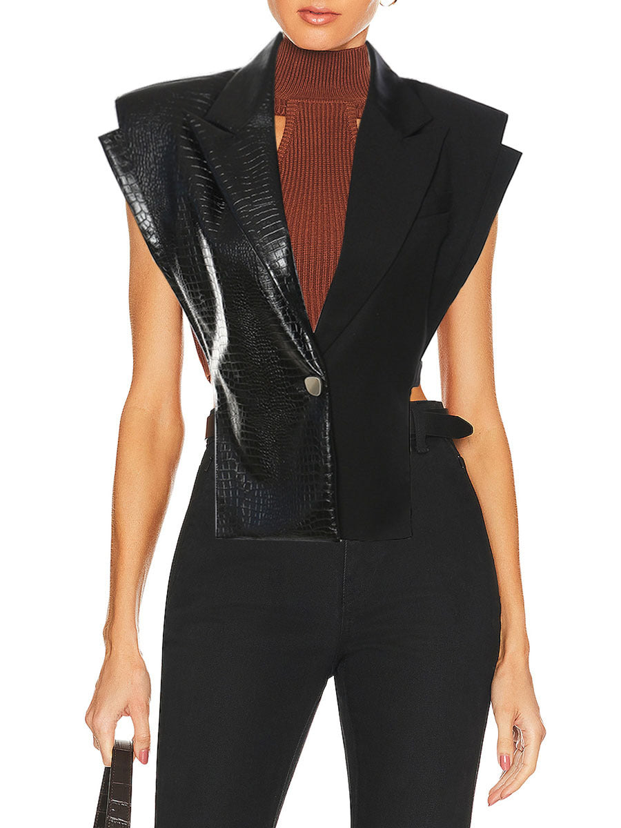 Women's Fashion Locomotive Style Female Hollow Design Sexy Vests