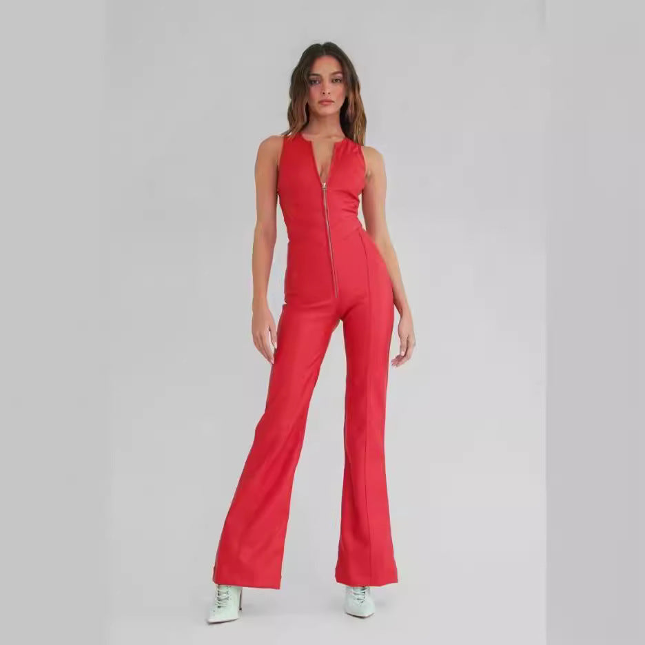 Women's Spring Slim Sleeveless Fashion Street Retro Pants