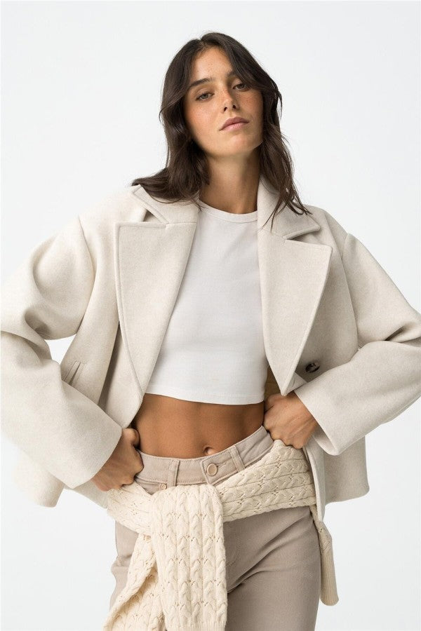 Women's Autumn Woolen Stylish Simple Versatile Double Coats