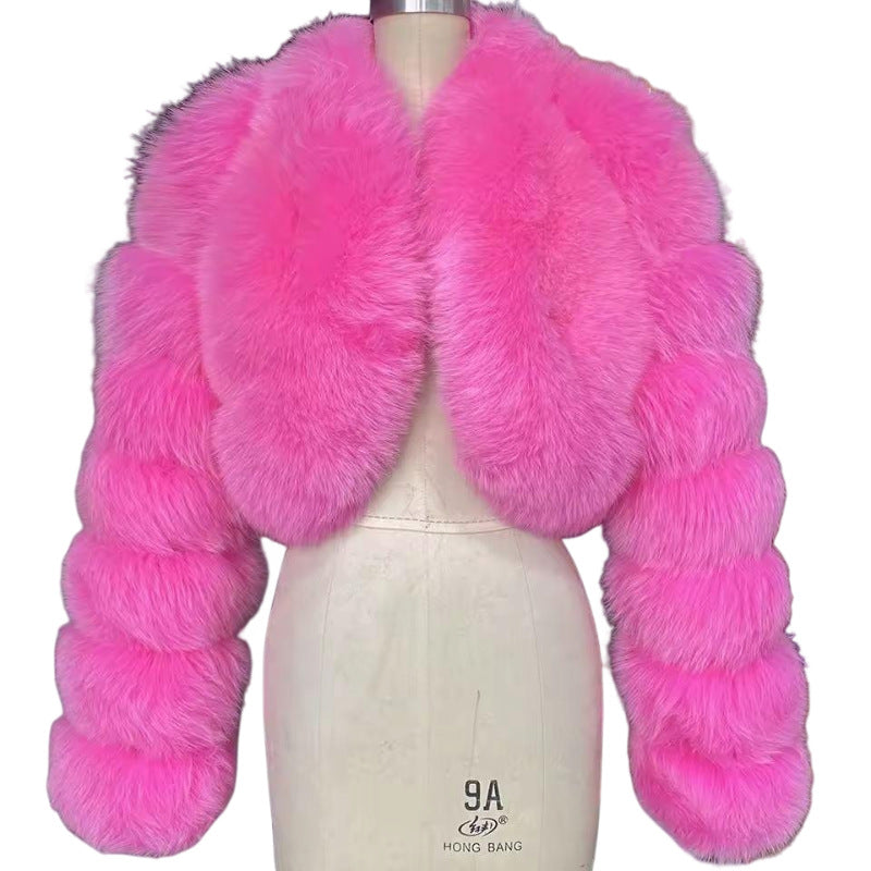 Faux Fur Fox Stitching Winter Warm Coats