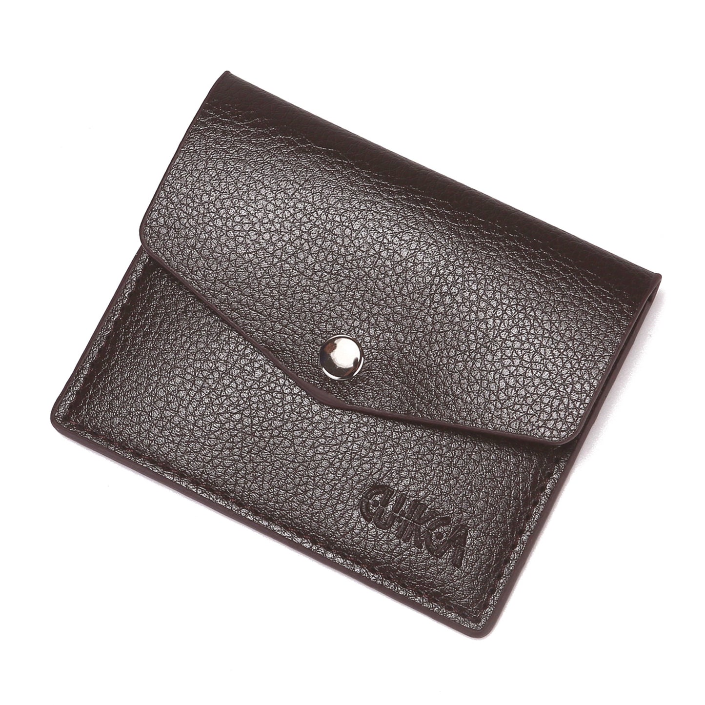Women's & Men's Lychee Leather Clamp Simple Stylish Portable Card Holder