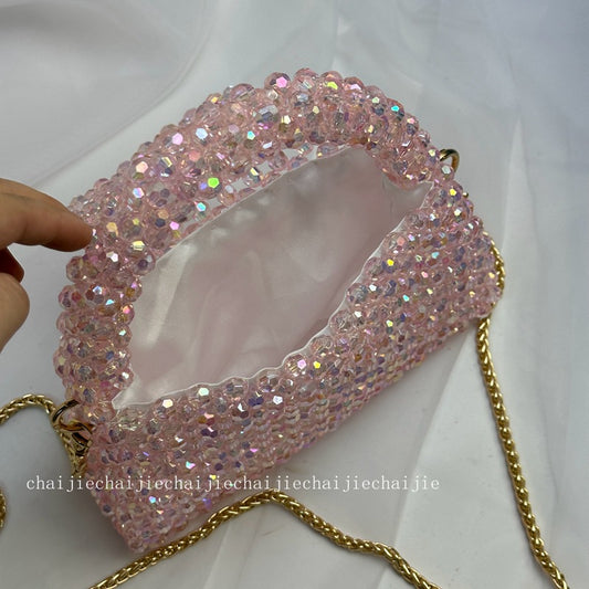 Winter High-grade Beaded Handmade Pink Magic Bags