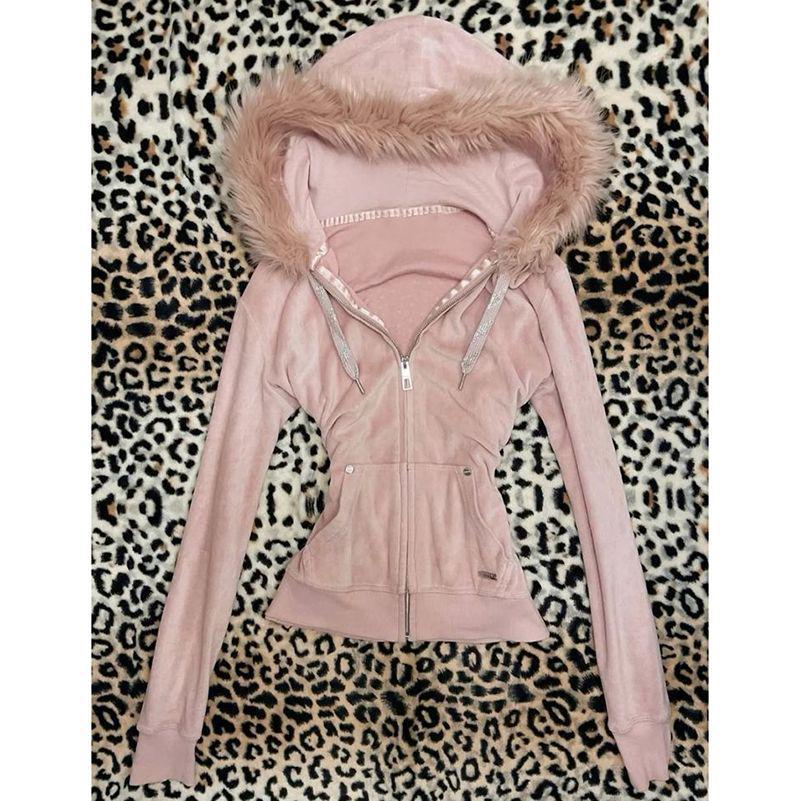 Women's Street Style Design Punk Zipper Plush Coats