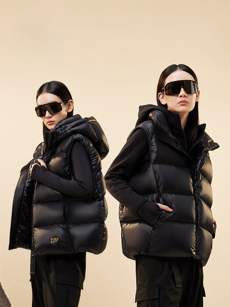 Women's & Men's & Comes With Heating Black Five Grid Duck Jackets