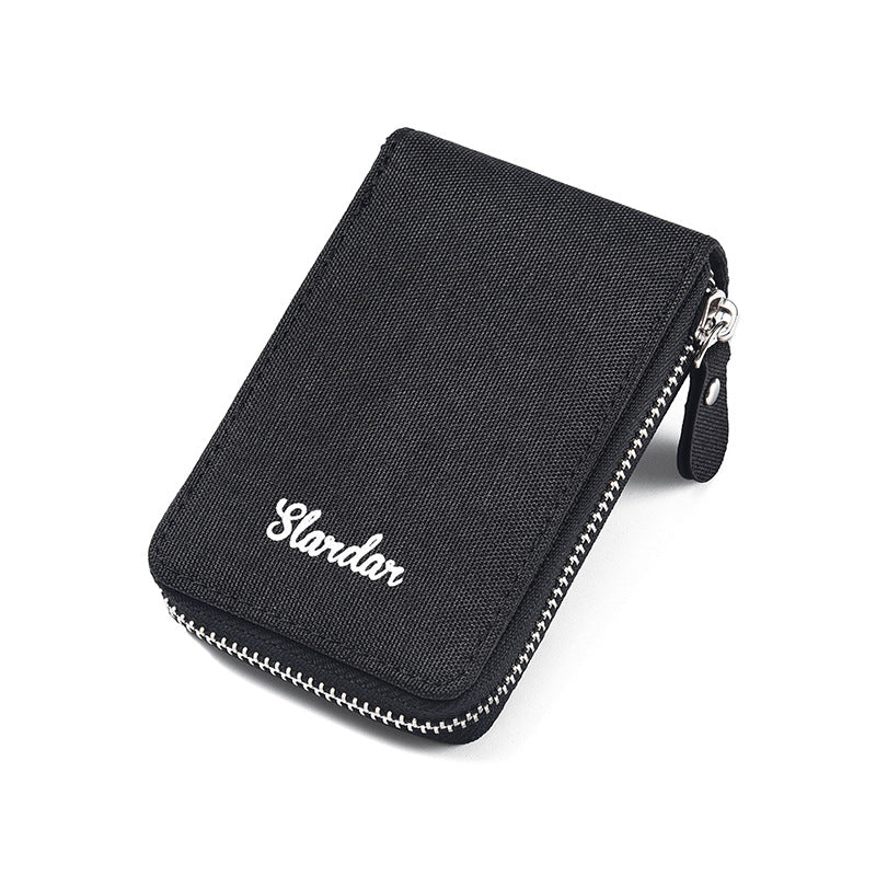 Men's Canvas Sleeve Large Capacity Multiple Slots Document Card Holder