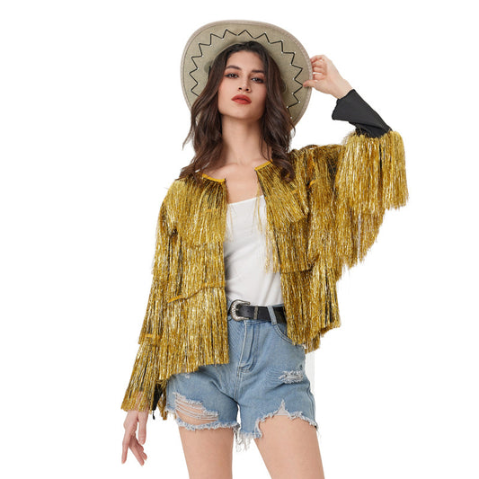 Women's Graceful Sier Tassel Long-sleeved Halloween Coats