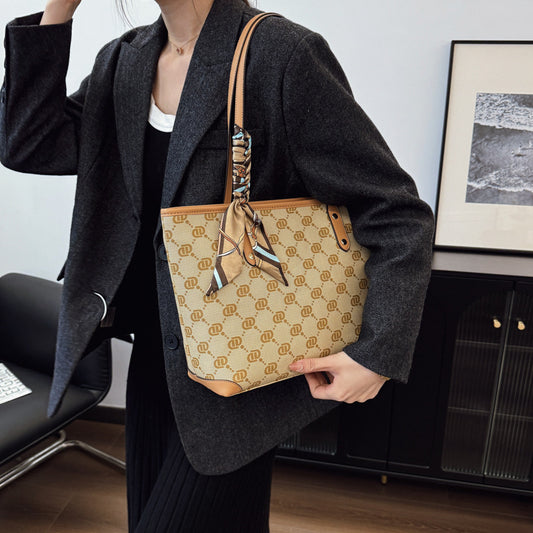 Women's Retro Large Capacity French Printed Fashion Tote Bags