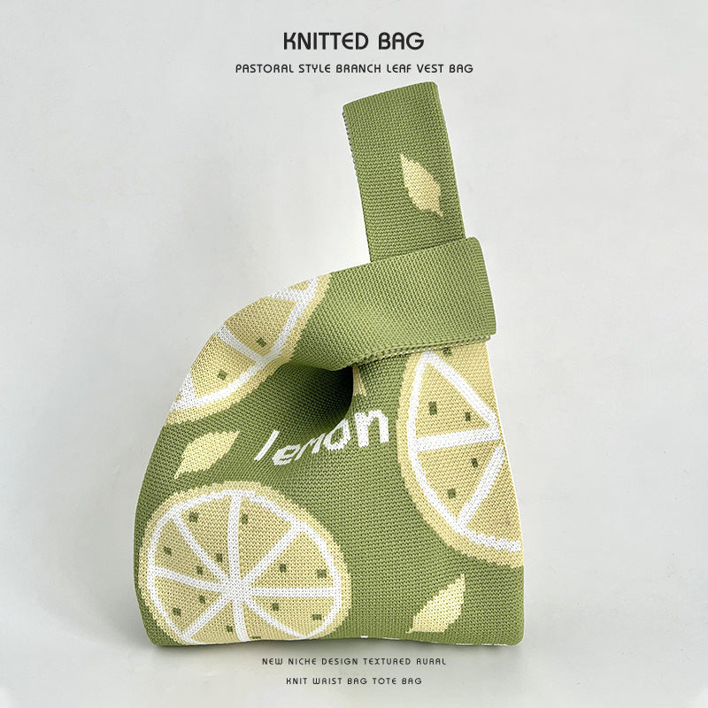Summer Dopamine Fruit Female Knitted Hand Handbags