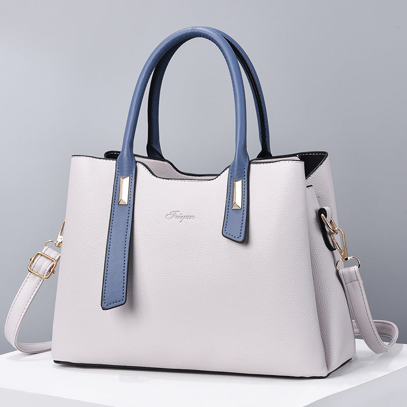 Women's Korean Style Color Matching Large Capacity Handbags
