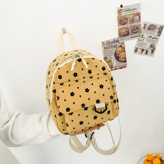 Beautiful Cool Corduroy Cute Female Soft Backpacks