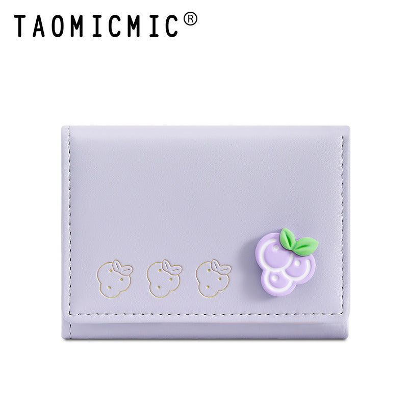 Women's Fruit Foldable Short Multiple Slots Cute Ladies Wallets