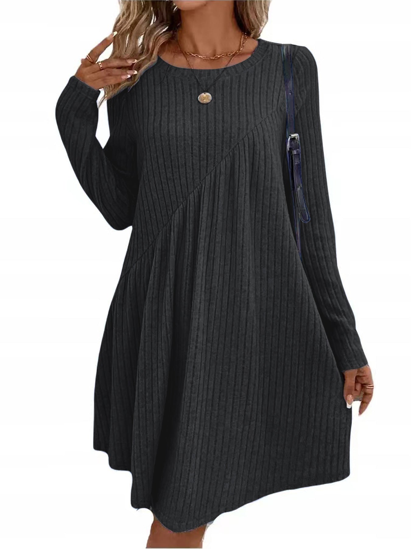 Women's Bohemian Irregular Brushed Sunken Stripe Solid Clothing