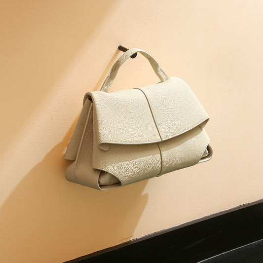 Women's Leather Cowhide Simple Style Commuter Push Handbags