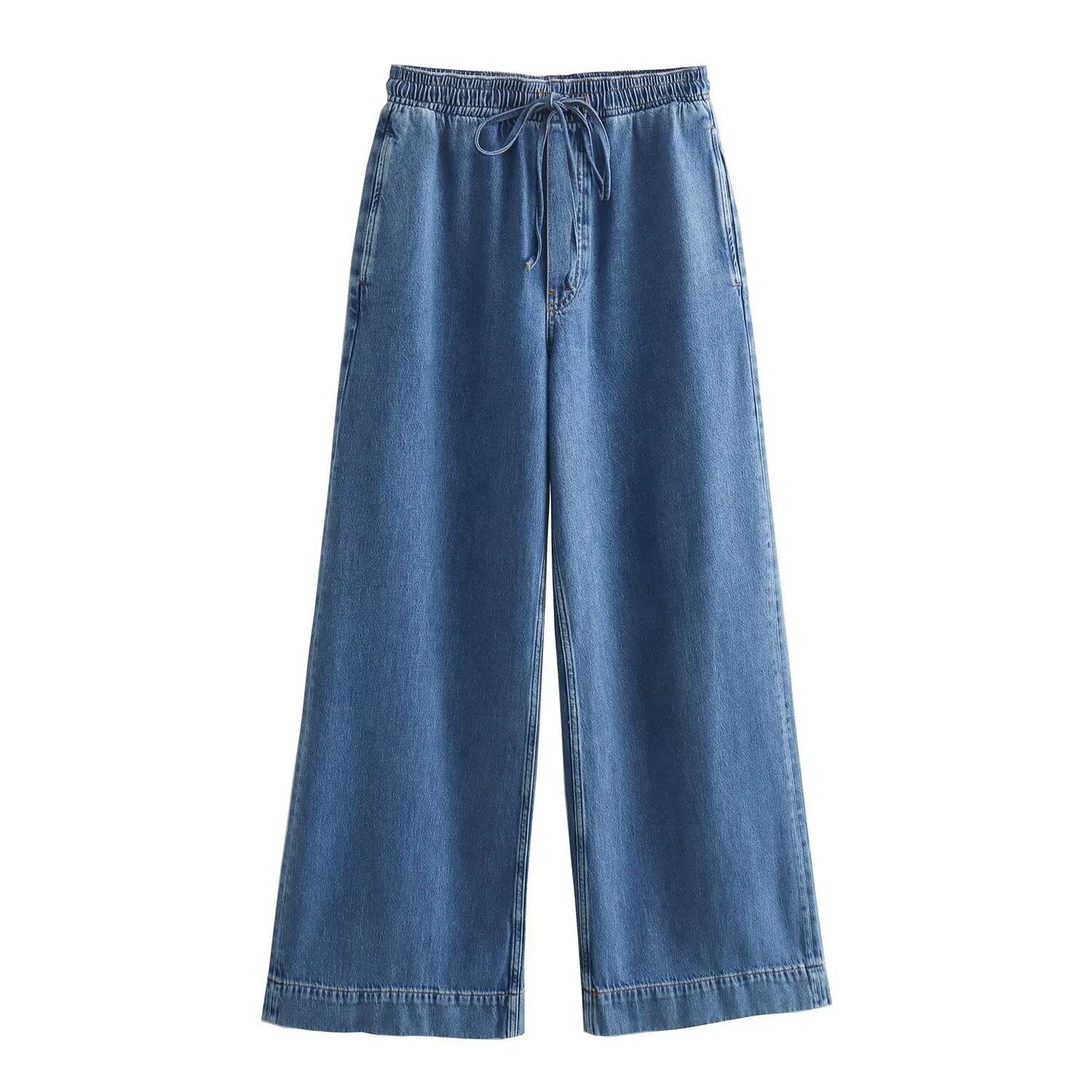 Women's Spring French Fashion Washed Blue Denim Suits