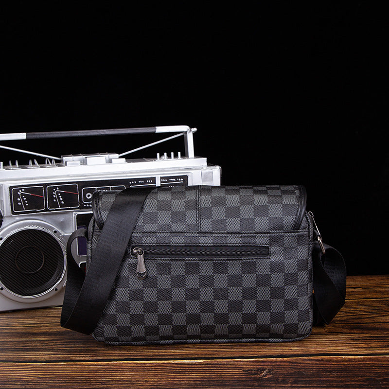 Men's Durable Stylish Storage Fashion Plaid Men's Messenger Bags