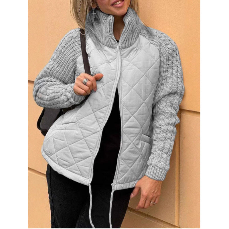 Women's Graceful Fashion Zipper Stand Collar Coats