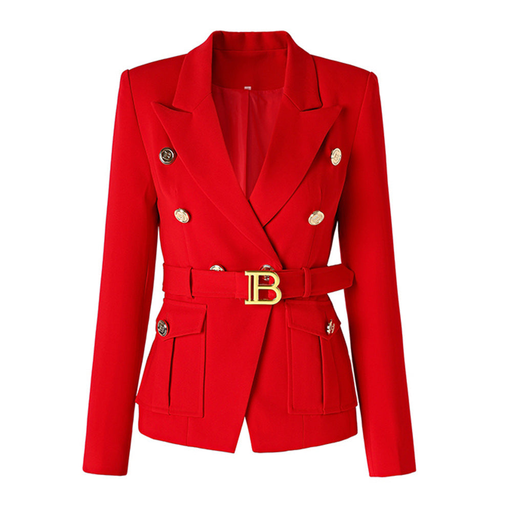 Women's Two-color Pocket Slim Fit Small Business Blazers