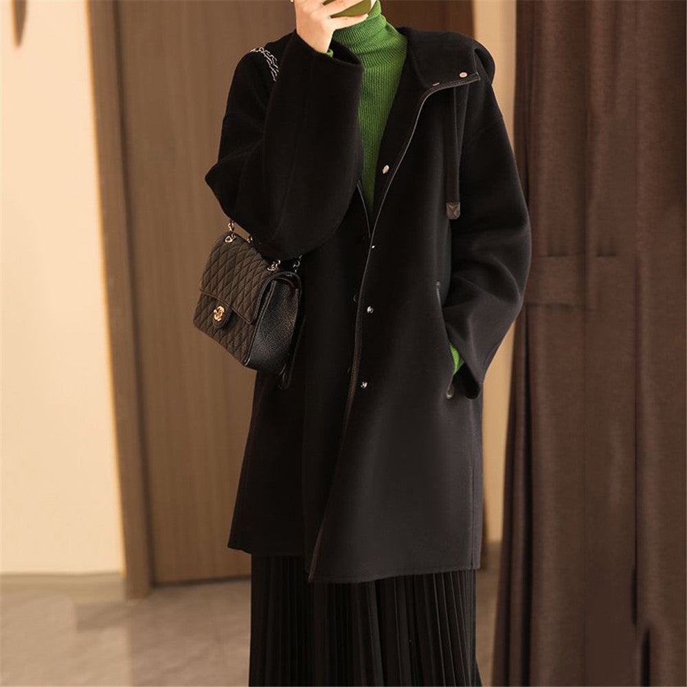 Women's Hooded Long Sleeve Casual Solid Color Coats