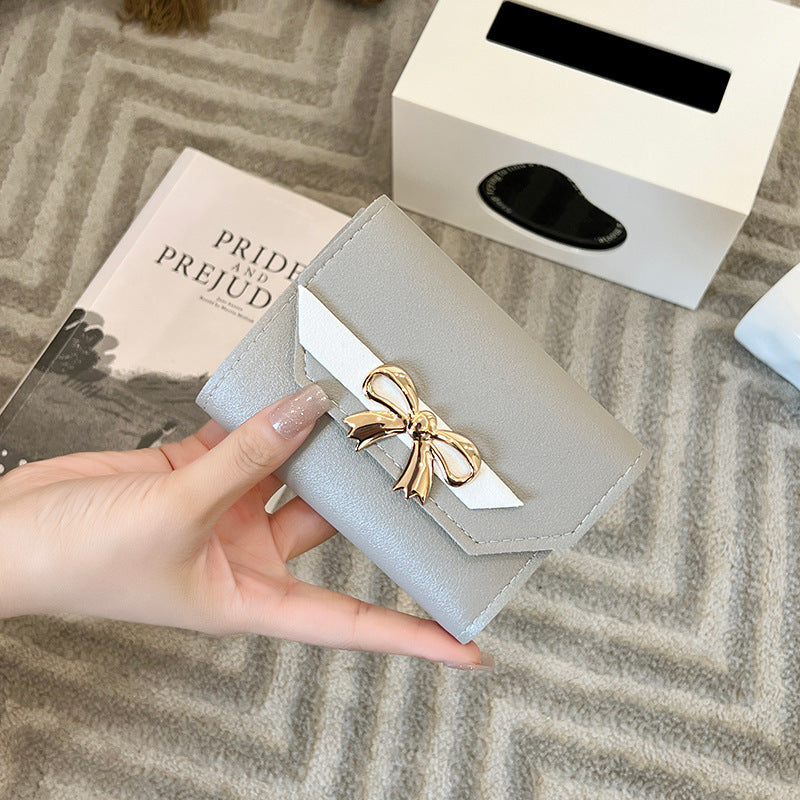 Women's Fashion Short Simple Style Clutch Bow Ladies Wallets