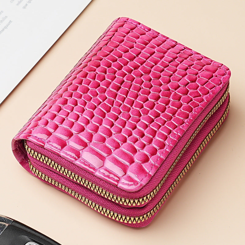 Women's Organ Double Zipper Fashion Large Capacity Card Holder